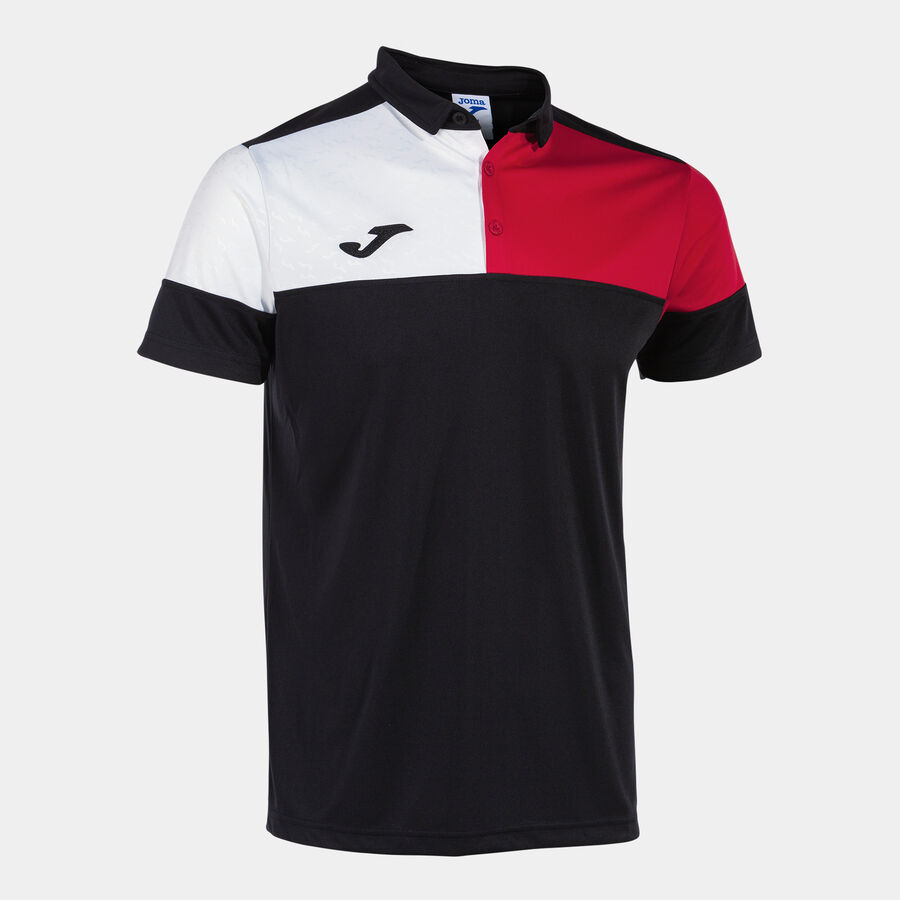 Polo manga corta hombre Crew V negro rojo