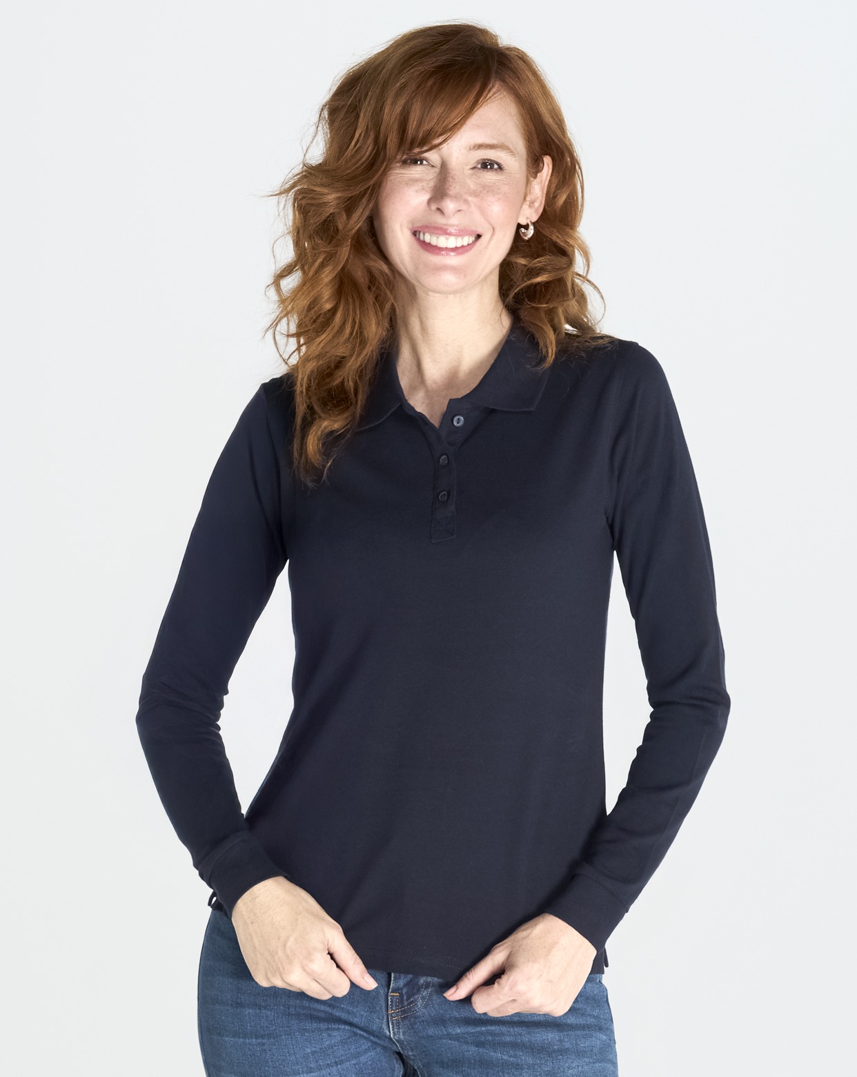 Polo algodón mujer de manga larga